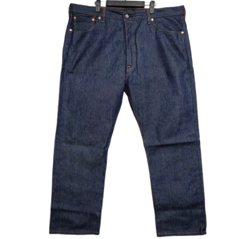 Levis 501 Original Fit Jeans Mens 42x30 Blue Dark Wash Straight Leg Button Fly